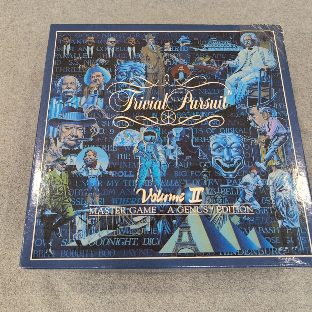 Trivial Pursuit Volume II Master Game A Genus Edition Vtg Board Game Blue Box